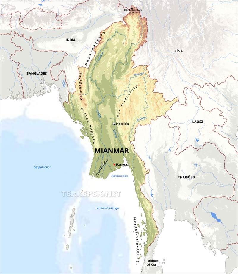 Mianmar térkép